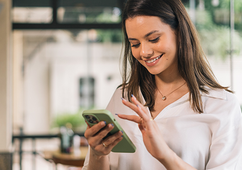 woman on smart phone